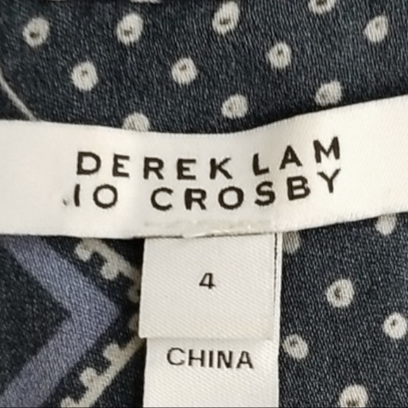 Derek Lam 10 Crosby size 4  lace up tank, blue & red ruffles & polka dots design - Picture 15 of 15